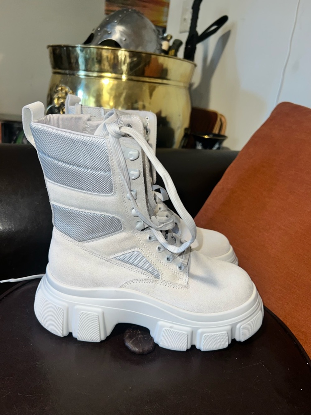 Steve Madden Rivka Bone combat boots women’s size 8M - Picture 4 of 10